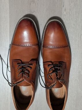 Stacey Adams Men's Brown Leather Cap-Toe Dress Shoes